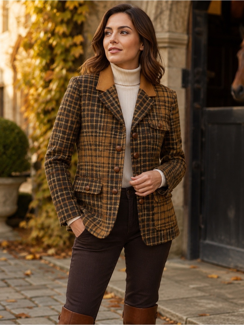 DAKS Signature Limited Edition Wool Blend Plaid Blazer Made in Great British